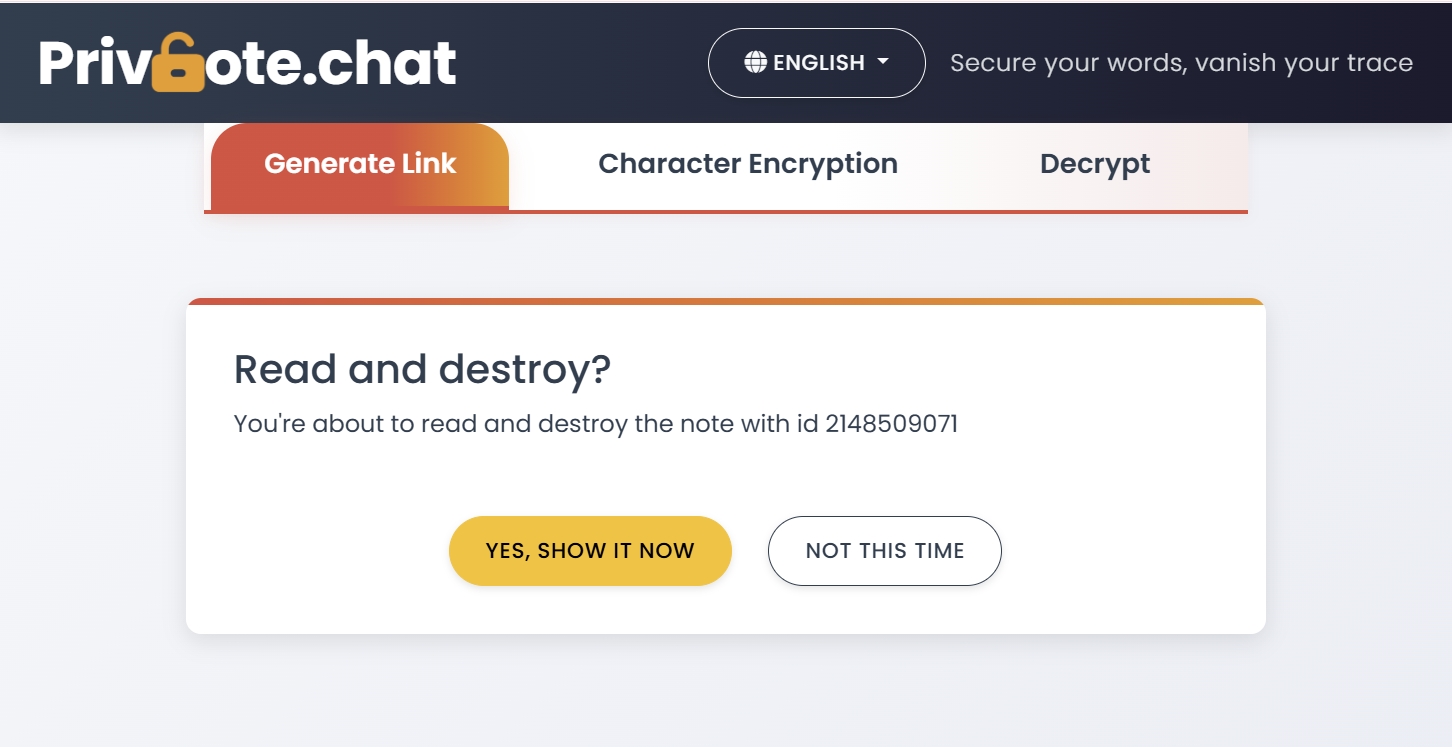 Link read confirmation interface